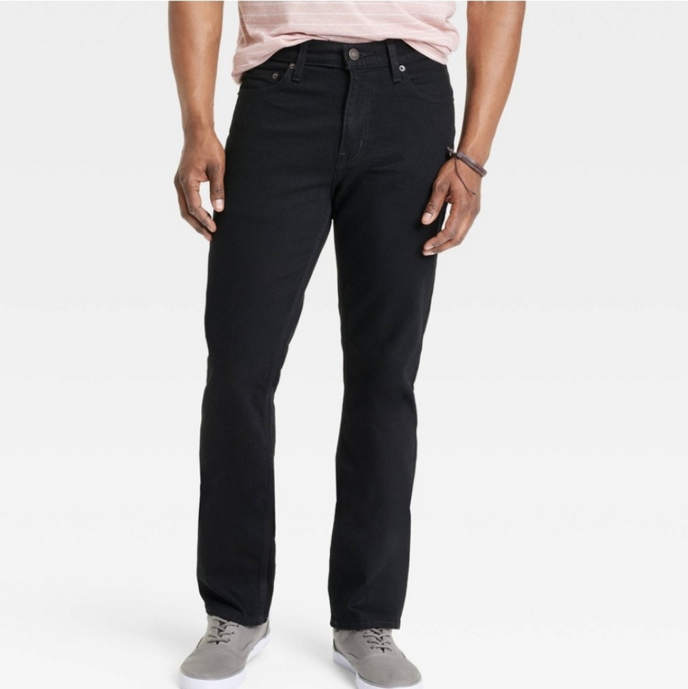 GOODFELLOW & CO Black Total Flex Straight Jeans 32 x 30